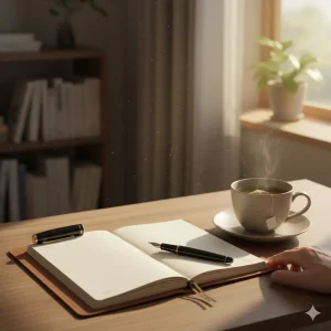 終活でエンディングノートを書く人の手元