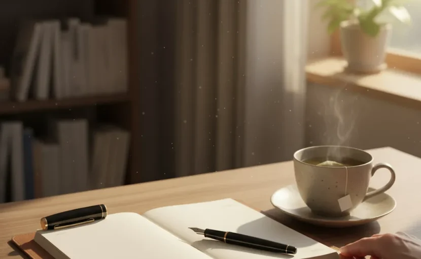 終活でエンディングノートを書く人の手元