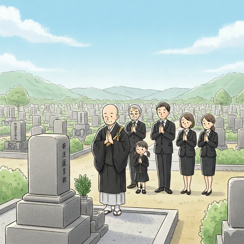 家族だけで小さく行う法要（墓前での供養）