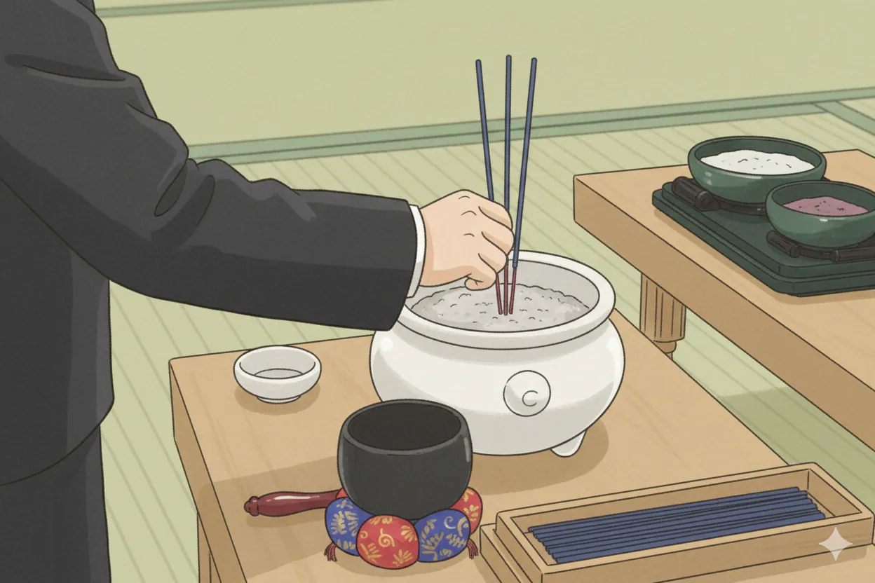 法要でのご焼香の様子