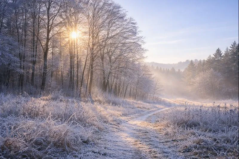 寒中見舞いの時期を感じる冬の静かな朝の風景