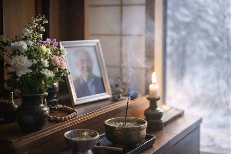 寒中見舞いの時期に自宅でできる供養のイメージ